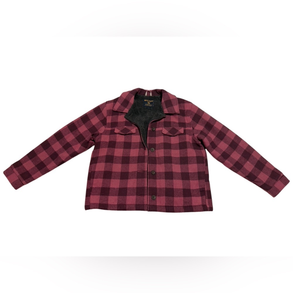 Women’s Mulberry Woolrich Pink and Burgundy Buffalo Plaid Jacket Size Medium - Picture 5 of 9
